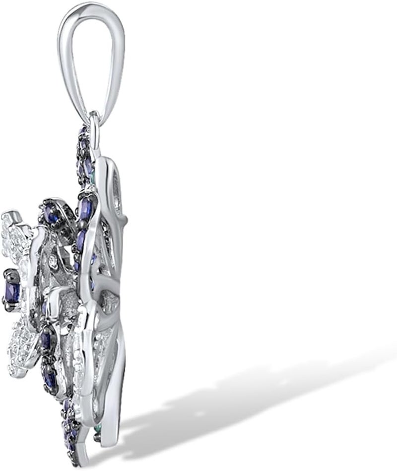 Santuzza Sterling Silver Gemstone Flower Pendant for Women - Image 2